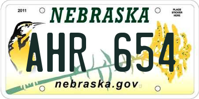 NE license plate AHR654