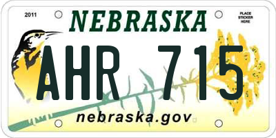 NE license plate AHR715