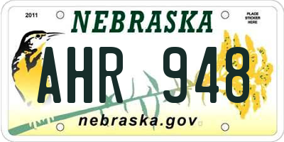 NE license plate AHR948