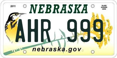 NE license plate AHR999