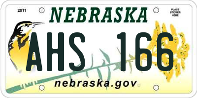 NE license plate AHS166