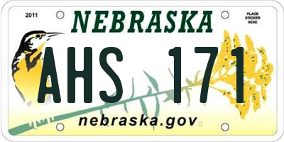 NE license plate AHS171
