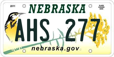 NE license plate AHS277