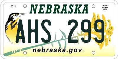 NE license plate AHS299