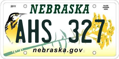 NE license plate AHS327