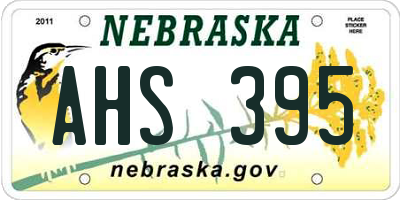 NE license plate AHS395