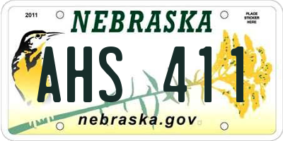 NE license plate AHS411