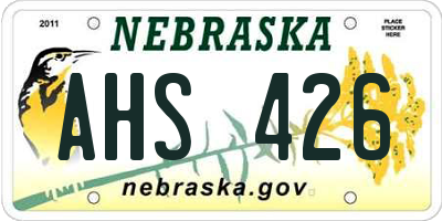 NE license plate AHS426