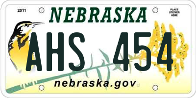 NE license plate AHS454