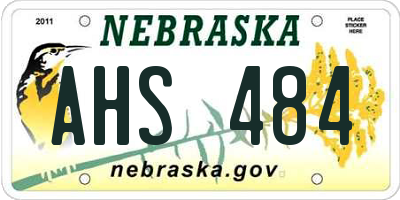 NE license plate AHS484