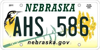 NE license plate AHS586