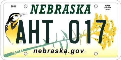 NE license plate AHT017
