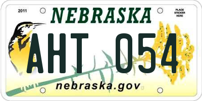 NE license plate AHT054