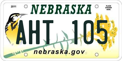 NE license plate AHT105