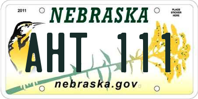 NE license plate AHT111