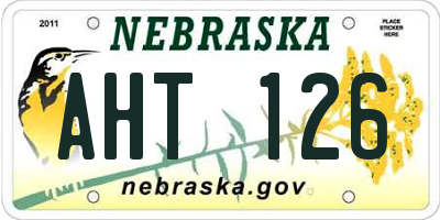 NE license plate AHT126