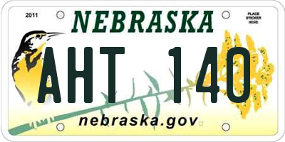 NE license plate AHT140
