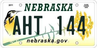 NE license plate AHT144