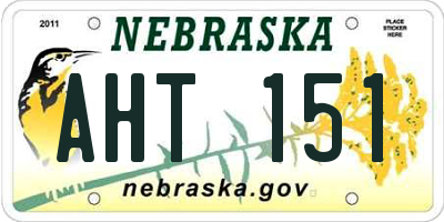NE license plate AHT151