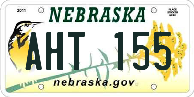 NE license plate AHT155