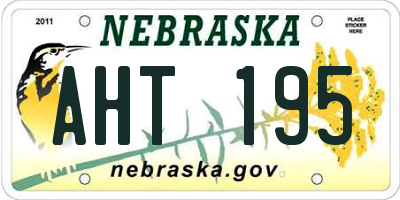 NE license plate AHT195