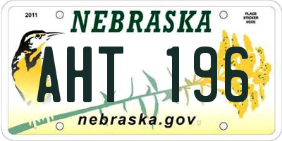 NE license plate AHT196