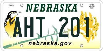NE license plate AHT201