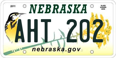 NE license plate AHT202