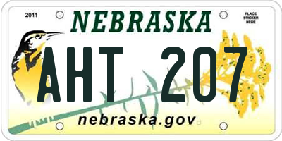 NE license plate AHT207