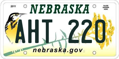 NE license plate AHT220
