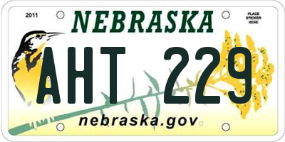 NE license plate AHT229