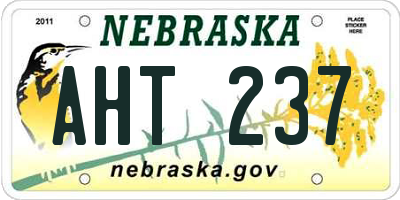 NE license plate AHT237