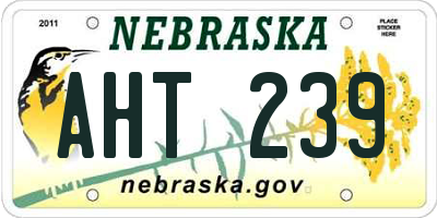 NE license plate AHT239