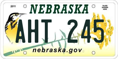 NE license plate AHT245