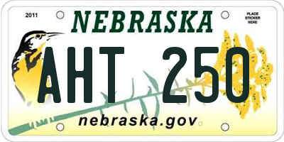 NE license plate AHT250