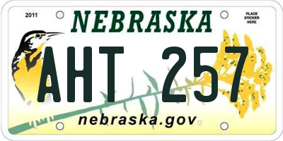 NE license plate AHT257
