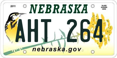 NE license plate AHT264