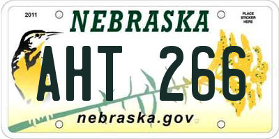 NE license plate AHT266