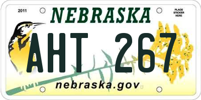 NE license plate AHT267