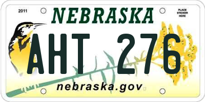 NE license plate AHT276