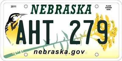 NE license plate AHT279