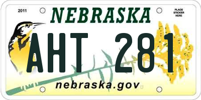 NE license plate AHT281