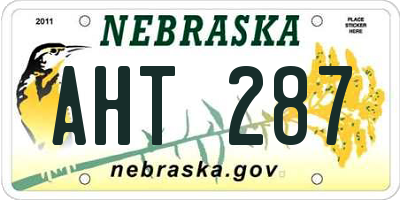 NE license plate AHT287