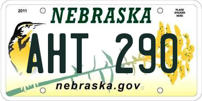 NE license plate AHT290