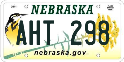 NE license plate AHT298