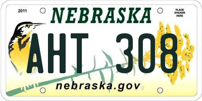 NE license plate AHT308