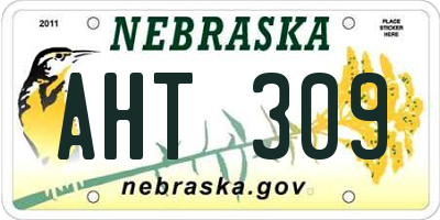 NE license plate AHT309