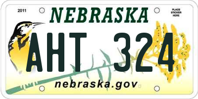 NE license plate AHT324