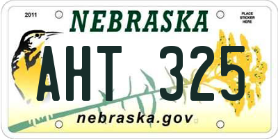 NE license plate AHT325