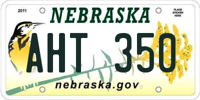 NE license plate AHT350